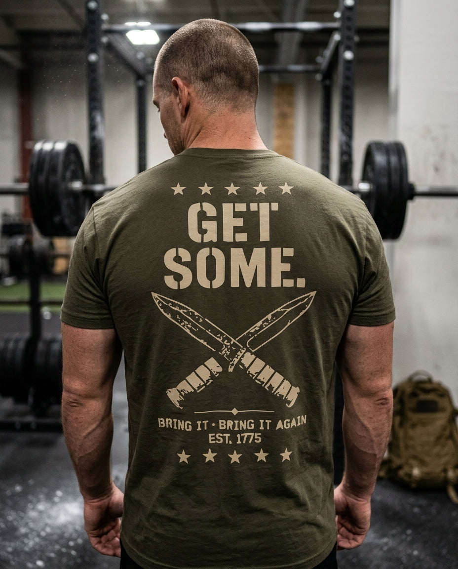 Man wearing the SkivvyFit Get Some Tee